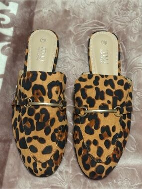 Mi Leopard Print Slip-On Loafers - Brown Animal Print
